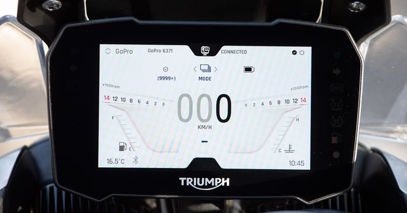 triumph tiger 900 gt rally prueba instrumentacion